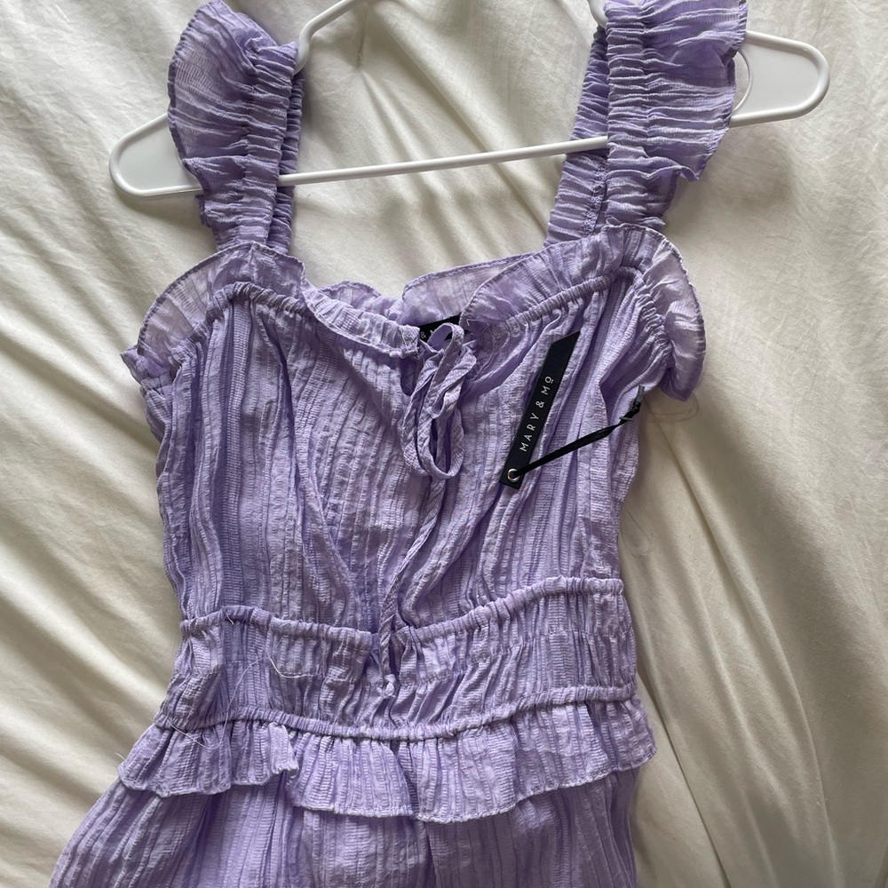 Purple Ruffled Maxi Dress - Picture 2 of 4